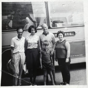 Left - Harry and his wife June and son Keith, on tour in Europe